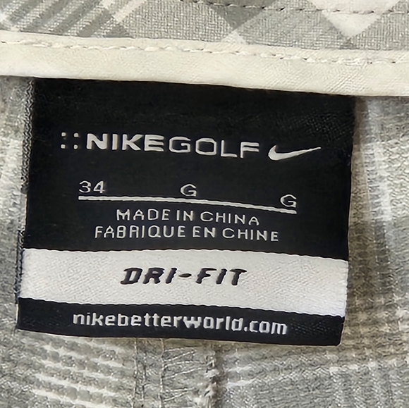 Nike Golf Shorts Dri-Fit Performance Plaid Flat Athletic Men’s Size 34 - Picture 4 of 7